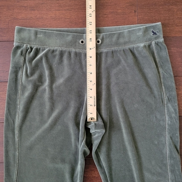 Eddie Bauer Women's Soft Velour Wide Leg Lounge Sweatpants Size L Green - Picture 7 of 8